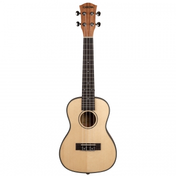 Cascha Solid Top Konzert-Ukulele Bundle -  massive fichtendecke - inkl. Gigbag, 3 Plektren, Stimmgerät und Lernheft